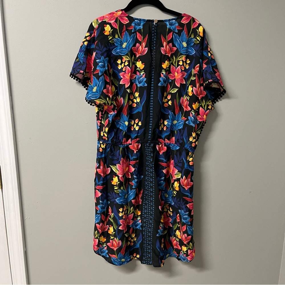 Farm Rio Floral Swim Coverup Mini Dress M - Picture 2 of 6